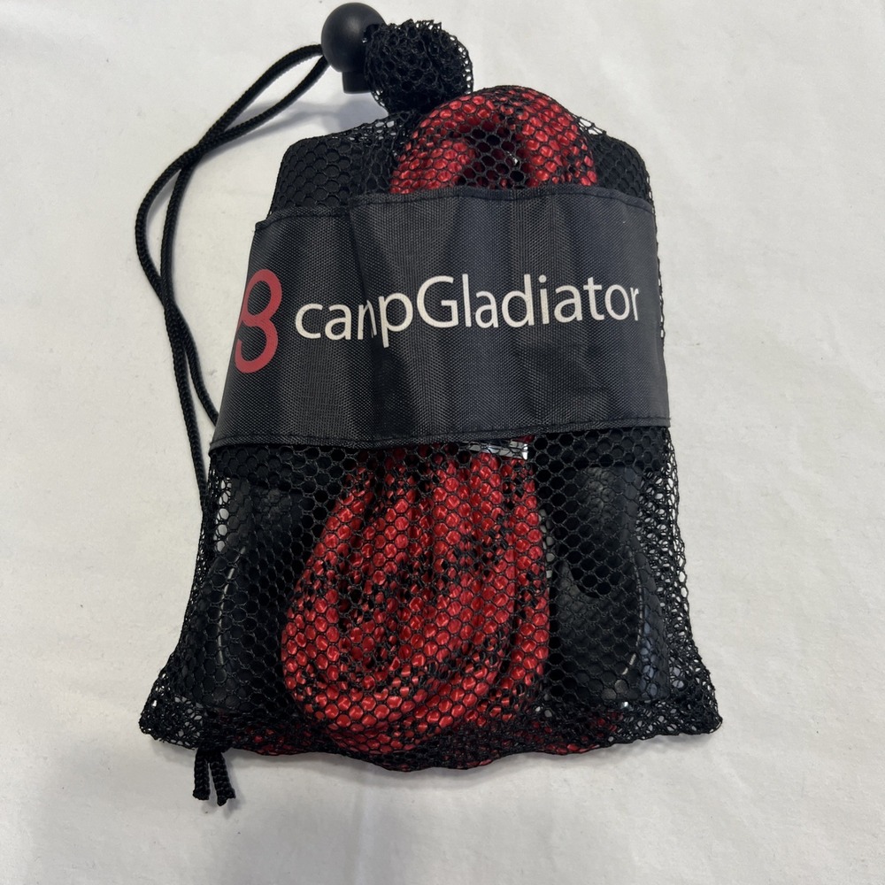 NEW Camp Gladiator Workout Jump‎ Rope Red & Black Mesh Bag Exercise Cardio Gym